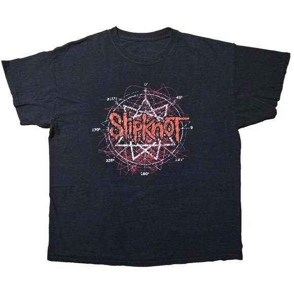 Slipknot Shirt Scribble Star Black XL Double Sided Heavy Nu Metal Band Tee Logo - Picture 1 of 7